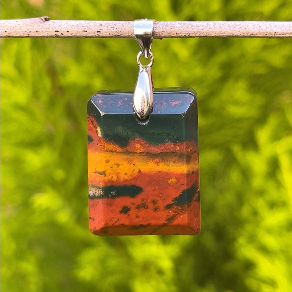 Multicolor Rectangular Pendant Necklace - Picture 4 of 5